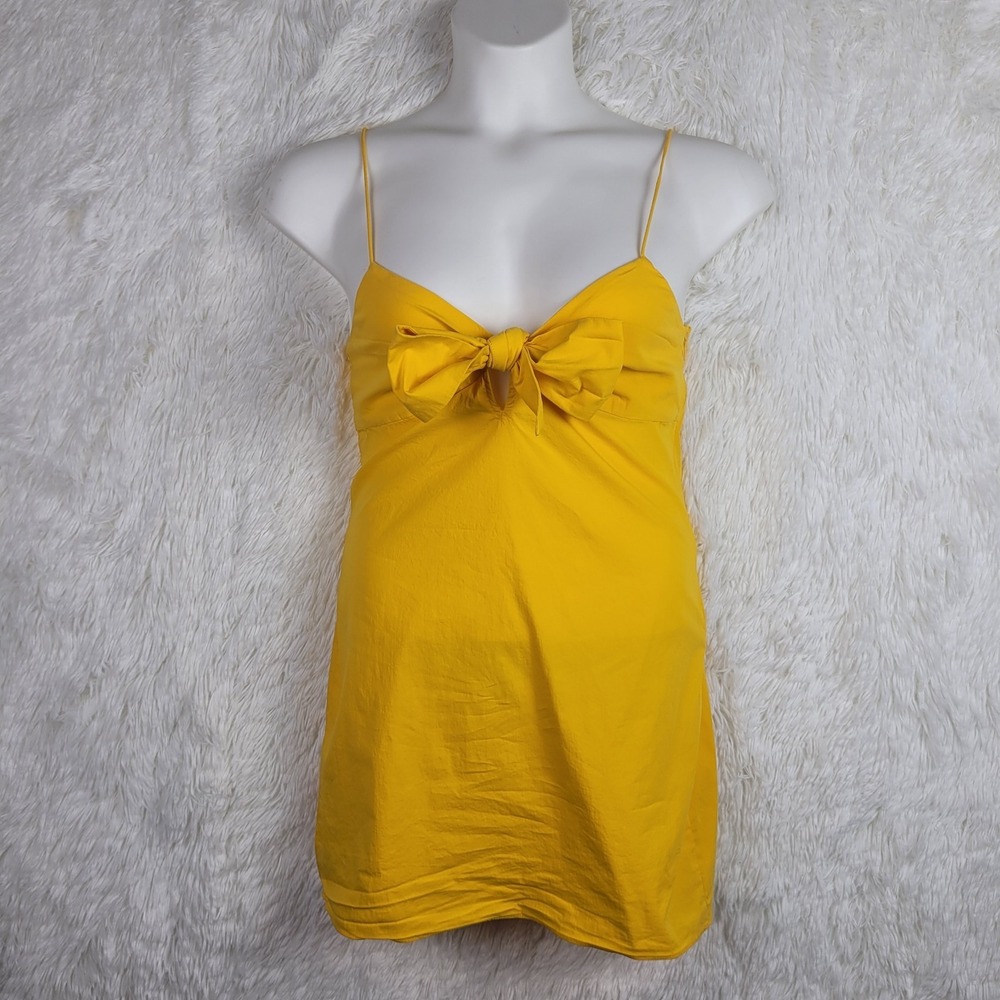 Simon Miller x Mango Yellow Tie Front Mini‎ Dress Spaghetti Strap Size 6 Resort